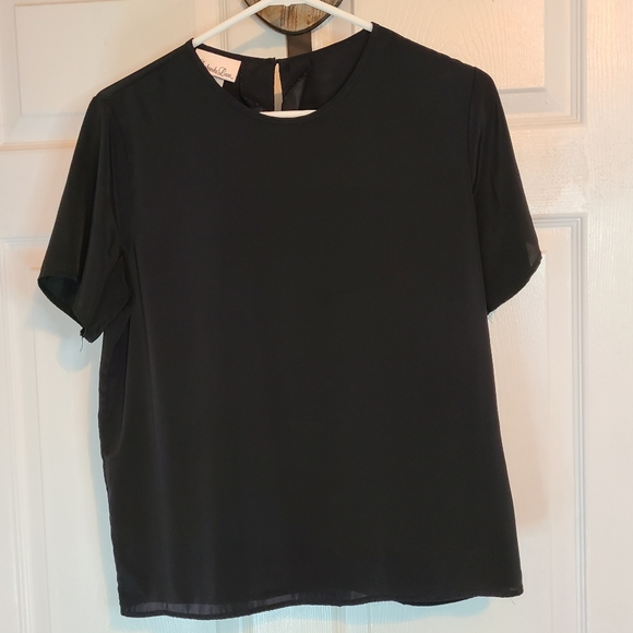 (572) Penbroke Lane Woman's Short Sleeve Blouse, Size: Small Color: Black - Picture 1 of 12